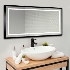 Der Spiegel Livia Black mit LED Ausleuchtung