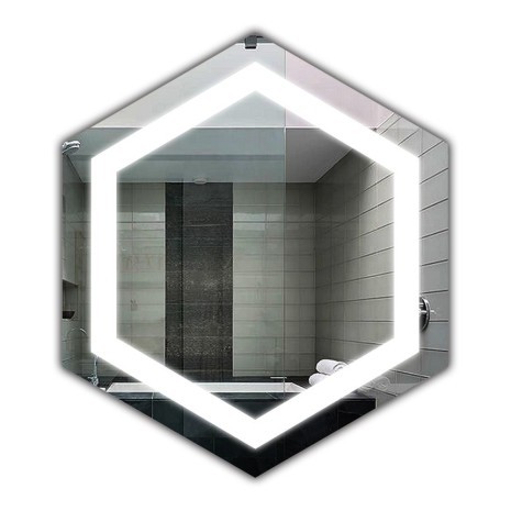 Der Spiegel Hexagon LED mit LED Ausleuchtung