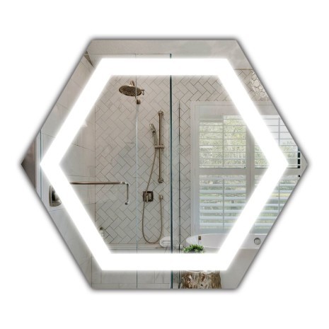 Der Spiegel Hexagon H LED mit LED Ausleuchtung