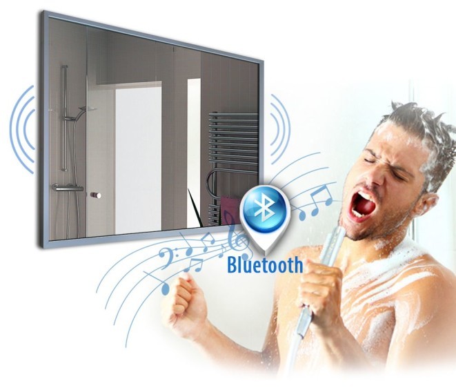 Spiegel mit Audio Lautsprechern alu 001 + Bluetooth - Foto 2