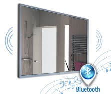 Spiegel mit Audio Lautsprechern alu 001 + Bluetooth