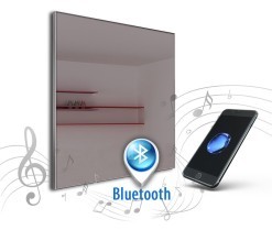 Spiegel mit Audio Lautsprechern alu 008 + Bluetooth