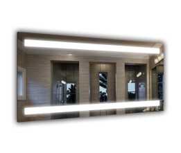 Der Spiegel Natalina 80x76 heizung + weiße umrissbeleuchtung + eingebauter spiegel 5-fach + uhr